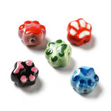 100pcs Porcelain Paw Prints Beads for Jewelry Making DIY Crafts Decor