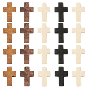 100pcs Wood Cross Pendants Religious Charms DIY Jewelry Making