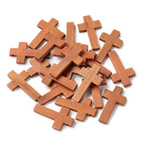 100pcs Wood Cross Pendants Religious Charms DIY Jewelry Making