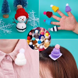 100pcs Mini Yarn Hats Finger Caps Toys Costume Accessories Crafts Ornaments