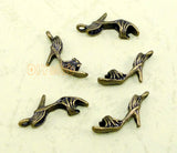 100pcs Antique Bronze High Heel Charms 20x11mm
