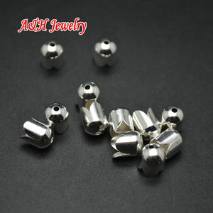 100pcs High Silver Plated 6x7mm DIY Jewelry Making Caps Beads