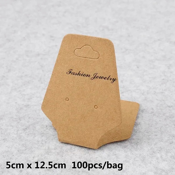 100pcs High White/Kraft/Frosted Paper PVC card for Jewelry Display