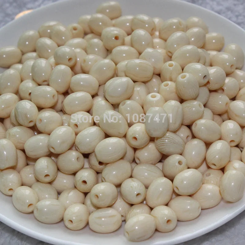 100pcs High ivory 8x12mm oval beads for Bracelet jewelry making
