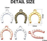 100pcs Vintage Alloy Lucky Horseshoe Charms for DIY Necklace Bracelet