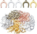 100pcs Vintage Alloy Lucky Horseshoe Charms for DIY Necklace Bracelet