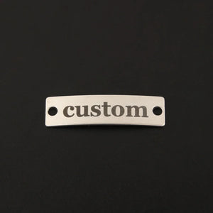 100pcs Personalized ID Tag Engraving Rectangle Charms Nameplate Gift