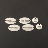 100pcs Personalized ID Tag Engraving Rectangle Charms Nameplate Gift