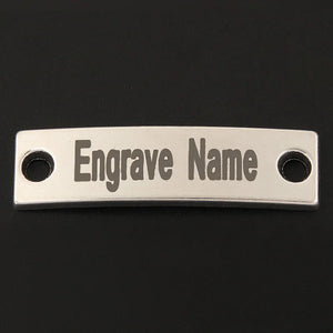 100pcs Personalized ID Tag Engraving Rectangle Charms Nameplate Gift