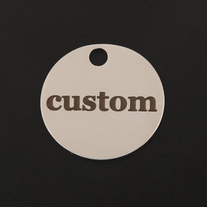 100pcs Stainless Steel Engraved Round ID Tag Charms Personalized Pendant Gift