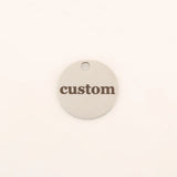 100pcs Stainless Steel Engraved Round ID Tag Charms Personalized Pendant Gift