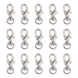 100pcs Iron Swivel Lobster Claw Clasps Snap Hook DIY Jewelry Findings