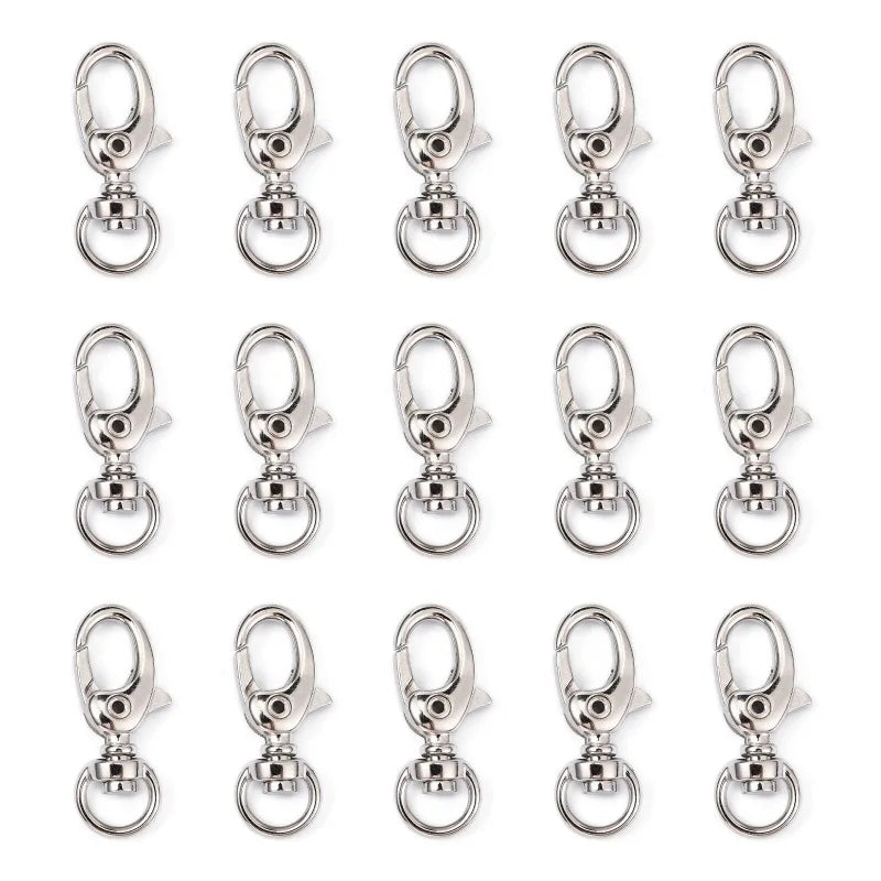 100pcs Iron Swivel Lobster Claw Clasps Snap Hook DIY Jewelry Findings