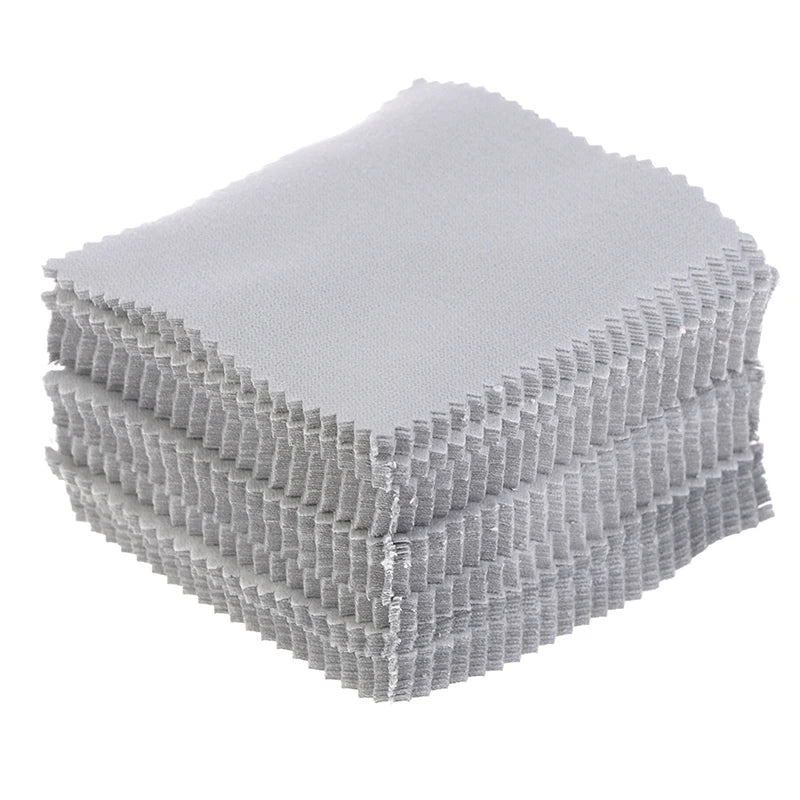 100pcs Jewelry Clean Polish Cloth for Ring Necklace Glasses Lens Phone Screen