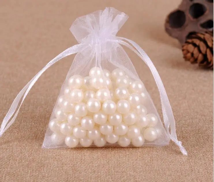 100pcs Organza Gift Bags Jewelry Packaging Drawstring Pouches