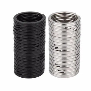 100pcs Metal Split Rings Flat Key Chains Silver 25mm 32mm