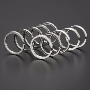 100pcs Metal Split Rings Flat Key Chains Silver 25mm 32mm