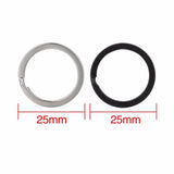 100pcs Metal Split Rings Flat Key Chains Silver 25mm 32mm