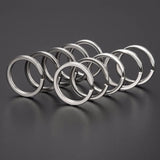 100pcs Metal Split Rings Flat Key Chains Silver 25mm 32mm