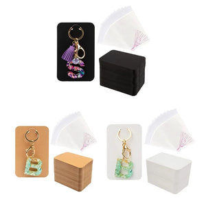 100pcs Keychain Display Cards with Self-Sealing Bags - Jewelry Packaging