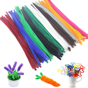 100pcs Kids Plush DIY Chenille Sticks Craft Educational Toy