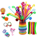 100pcs Kids Plush DIY Chenille Sticks Craft Educational Toy