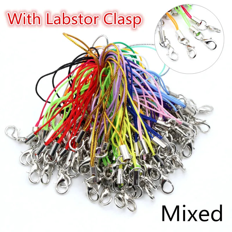 100pcs Lanyard Lobster Clasp Rope Keychains Charms Keyring Bag Accessories