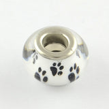 100pcs Acrylic European Beads Paw Prints DIY Jewelry Making 12 Colors F80
