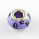 100pcs Acrylic European Beads Paw Prints DIY Jewelry Making 12 Colors F80