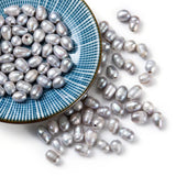 100pcs Gray Freshwater Pearl Beads 7~10x7~8mm, Hole: 1.8mm