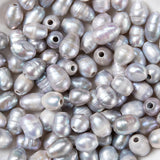 100pcs Gray Freshwater Pearl Beads 7~10x7~8mm, Hole: 1.8mm
