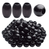 100pcs Large Oval Tube Wooden Spacer Beads Natural Round Wood Craft Beads