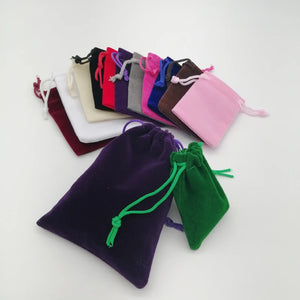 100pcs Large Velvet Drawstring Bags for Jewelry Packaging