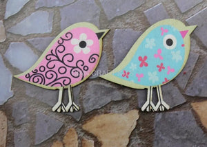 100pcs Large Bird Wooden Cabochons Pendants Wood Button for DIY Jewelry
