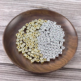 100pcs Letter Beads Square Round Alphabet Acrylic DIY Jewelry Making