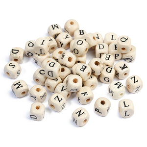 100pcs Letter Beads Square Round Alphabet Acrylic DIY Jewelry Making