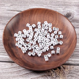 100pcs Letter Beads Square Round Alphabet Acrylic DIY Jewelry Making