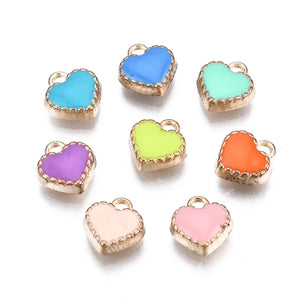 100pcs Heart Charms Pendant DIY Love Jewelry Making
