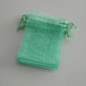 100pcs Light Green Organza Gift Bags for Jewelry Packaging DIY
