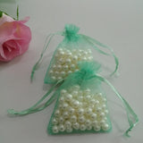 100pcs Light Green Organza Gift Bags for Jewelry Packaging DIY
