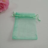 100pcs Light Green Organza Gift Bags for Jewelry Packaging DIY