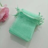 100pcs Light Green Organza Gift Bags for Jewelry Packaging DIY