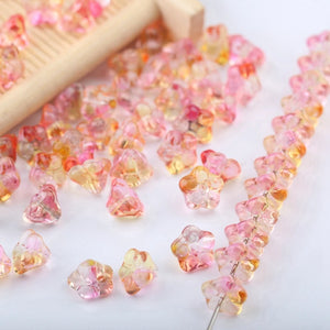 100pcs Lily Flower Lampwork Glass Beads for Jewelry Making DIY Accessories
