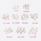 100pcs 0.5*3.5mm-1.2*7mm PVD Stainless Steel Jump Rings
