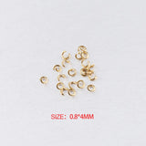 100pcs 0.5*3.5mm-1.2*7mm PVD Stainless Steel Jump Rings