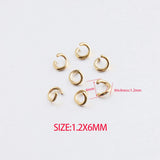 100pcs 0.5*3.5mm-1.2*7mm PVD Stainless Steel Jump Rings