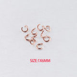 100pcs 0.5*3.5mm-1.2*7mm PVD Stainless Steel Jump Rings