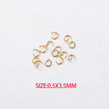 100pcs 0.5*3.5mm-1.2*7mm PVD Stainless Steel Jump Rings