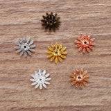 100pcs Copper Flower Bead Cap Filigree Craft Silver for Jewelry Making