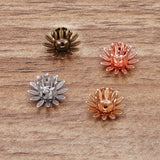 100pcs Copper Flower Bead Cap Filigree Craft Silver for Jewelry Making